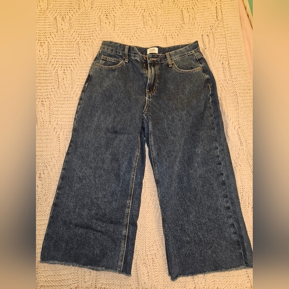Source Unknown Denim - Classic Blue Extra Wide-Leg‎ Distrested  Women's Jeans NWT